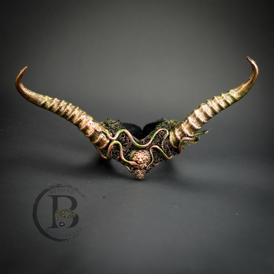Medusa Deer Ram Horns Masquerade Headpiece, Head Dress, Halloween Mask, Animal Costume, Horn Headband