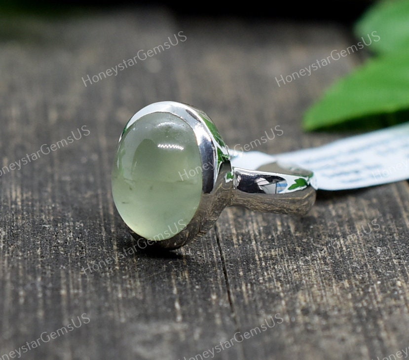 Prehnite Ring 5.5 Us Silver Ring, Fine Jewelry, Statement Gift For Mother, Rings For Women, Costume Jewelry #ia 08/9 Jade