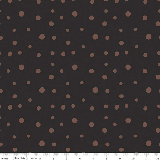 Yardage, Riley Blake Fabrics, Sonnet Dusk Dots in Charcoal, Blender Fabric, C11294-Charcoal