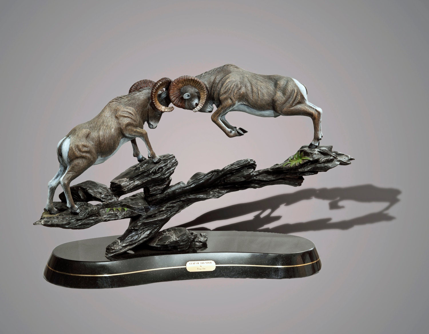Bronze Ram Sheep Figurine Sculpture Clap Of Thunder Art Limited Edition Signed & Numbered By Barry Stein"