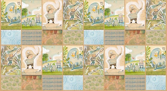 Blend Fabrics. The Adventurers. Wanderers Multi 2/3 Yd Repeat - Out Of Print Cori Dantini Fabric