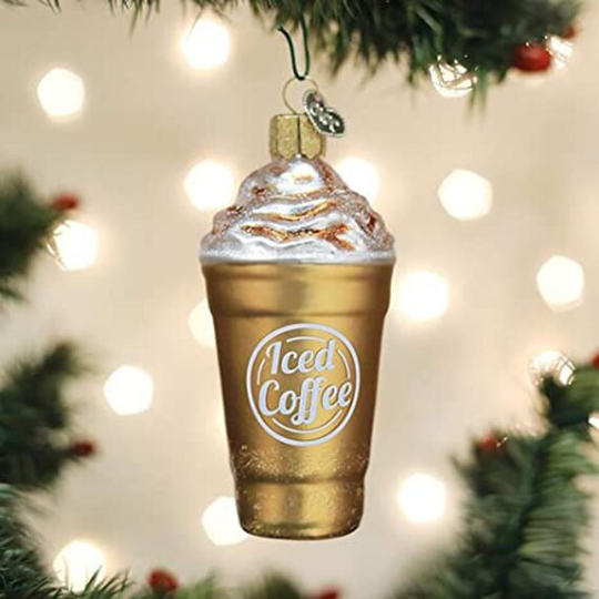 Blended Coffee/Old World Christmas /Wine Ornament/ Red Wine Gift/ Lovers Gift Glass Ornament Includes Free Shipping