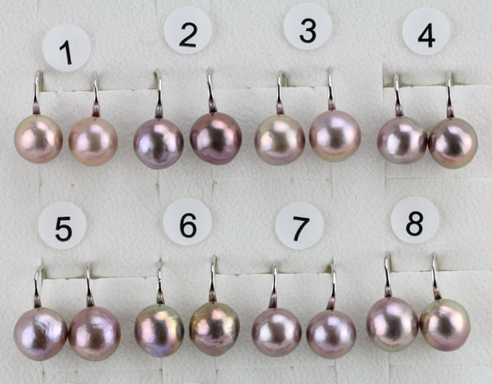 10-11mm Wide Natural Rainbow Color Near Round Barque Pearl Earrings, Freshwater Earring Stud, Skin With Imperfection