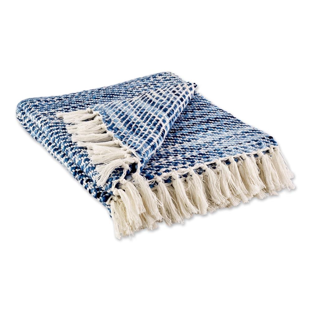 DII Blue 50-in x 60-in Blend Throw Cotton | CAMZ11812