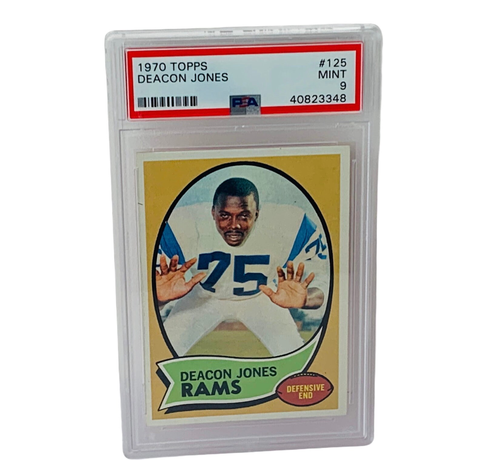 Deacon Jones 1970 Topps #125 Graded Psa Mint 9 Los Angeles Rams Hall Of Fame Hof Sp Very Low Population Pop Memorabilia Football Card