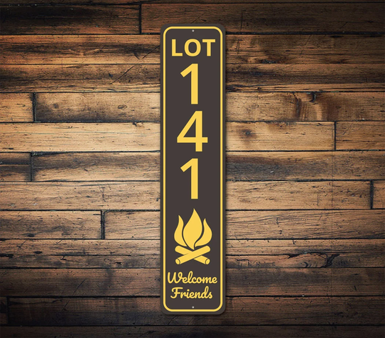 Campsite Welcome Sign, Camping Camper Number Camp Post Lot Number, Decor, Sign