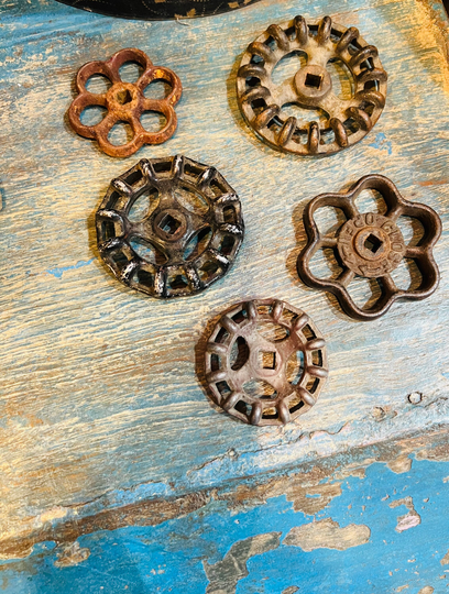 Vintage Valves Spigot Pulls Handles Knobs Farmhouse Drawer Water Faucet Metal Tools Rustic Home Decor