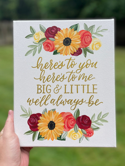 Sorority Canvas | Custom Wall Art Sorority Gift Big Little