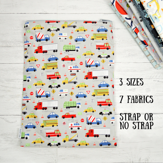 Wet Bag, Cloth Diaper Large Waterproof Toiletry Wash Zippered Pouch, Shoe Travel Gym Reusable Cars