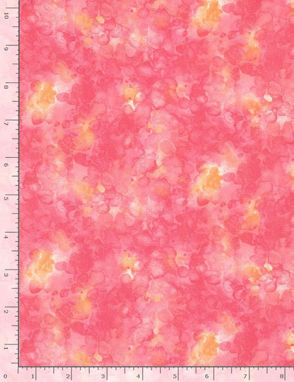 Fabric - Timeless Treasures Solid-Ish Basic Kim-C6100 Fuchsia Pink/Yellow Watercolor Blender