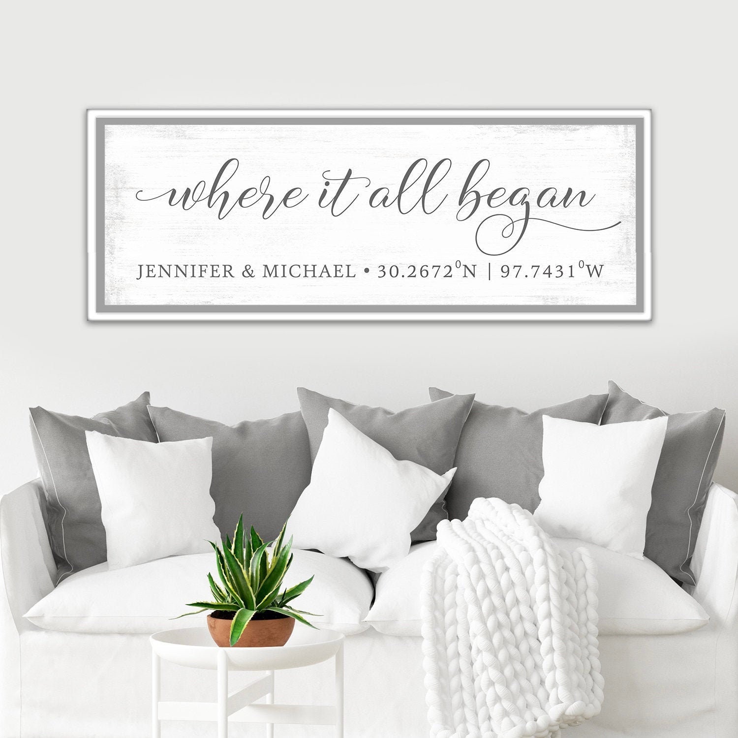 Where It All Began Coordinates Sign