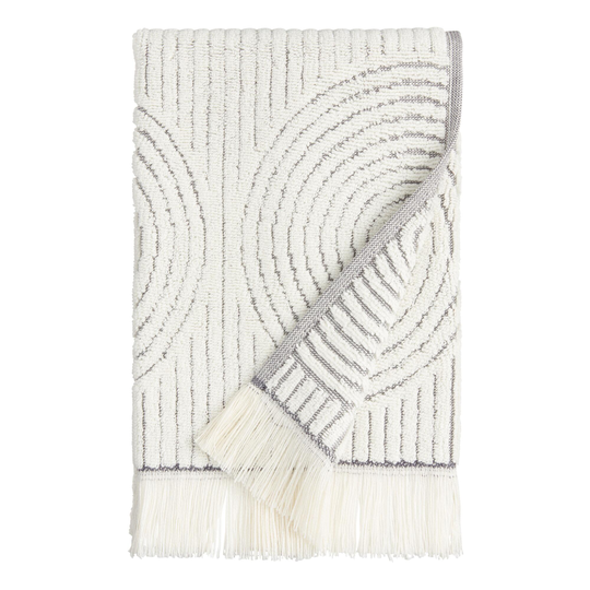 Gray and Off White Sculpted Spiral Morgan Hand Towel by World Market