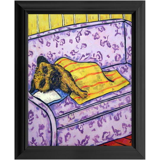 Border Terrier Taking A Nap 11x14 Ready To Hang Dframed Wall Art