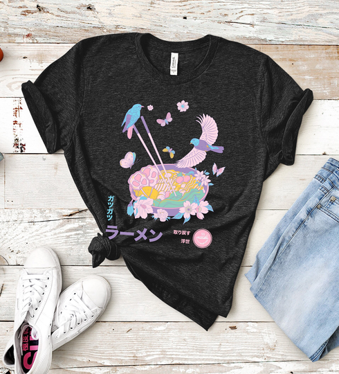 Ramen Shirt, Bowl Pastel Kawaii Lover Gift, Noodles Funny T-Shirt, Foodie Japanese Life