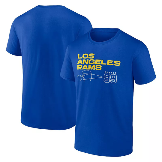 Men's Fanatics Branded Aaron Donald Royal Los Angeles Rams Name & Number Team T-Shirt, Size: Medium, Blue