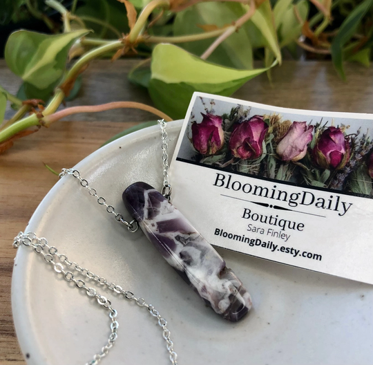 Amethyst Crystal Necklace, Intuition, Healing & Protection Gemstone Minimalist Healing Jewelry, Crown Chakra