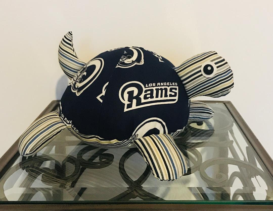 Los Angeles Rams Handmade Stuffed Turtle, Los Angeles Rams Gift, Super Bowl 2022, Christmas, Birthday, Fun Gift