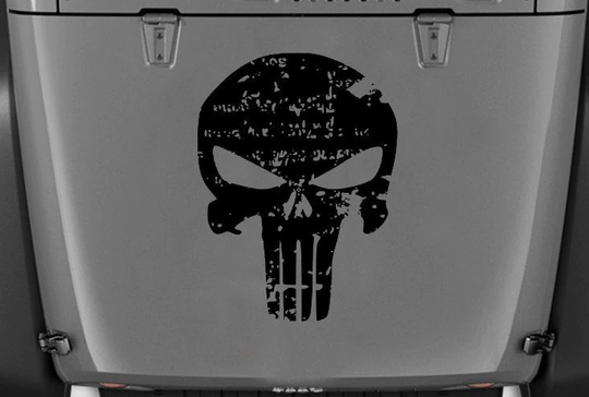 Punisher Skull Hood Sticker Decal/Fits Dodge | Ram Ford |Toyota Gmc Chev Jeep Truck Car Decals Graphic