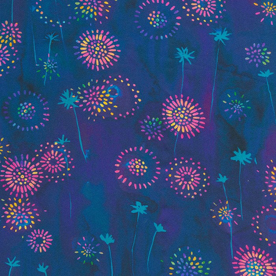 Garden Gloss Sateen - Night Blend By Wishwell For Robert Kaufman Fabrics Sold Yard Cut Continuous in Stock Ships Today