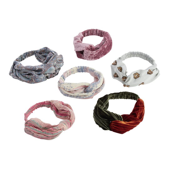 Patterned Knotted Headband: Pink - Velvet by World Market