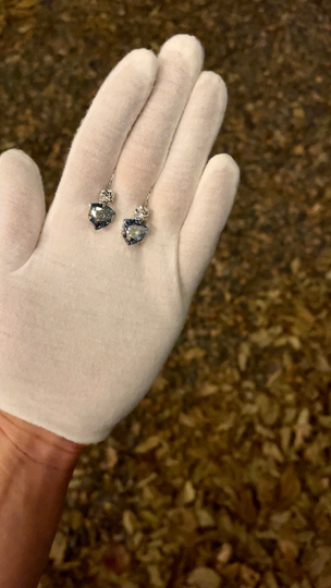Blue | Trilliant Lever Back Earrings Elsa Earrings