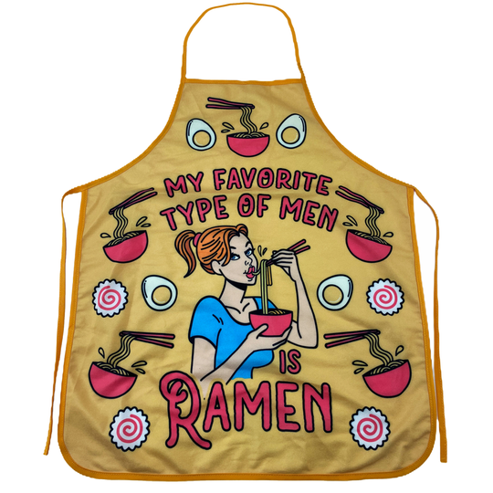 My Favorite Type Of Men Is Ramen Funny Noodles Graphic Novelty Kitchen Smock - Apron