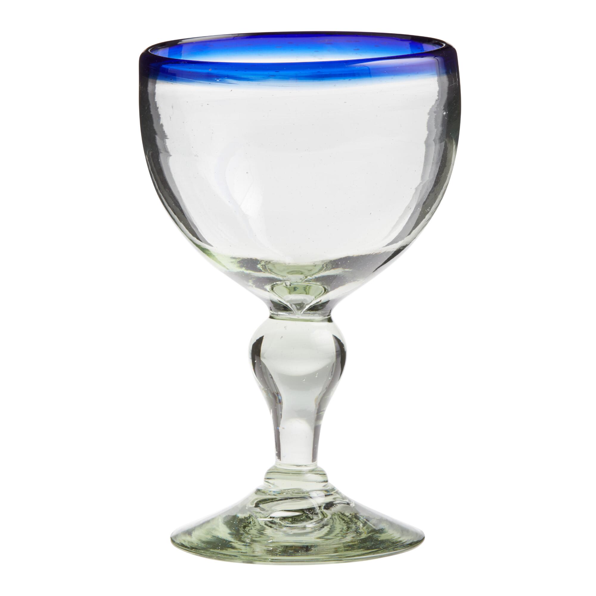 Large Blue Rocco Goblet - Glass by World Market