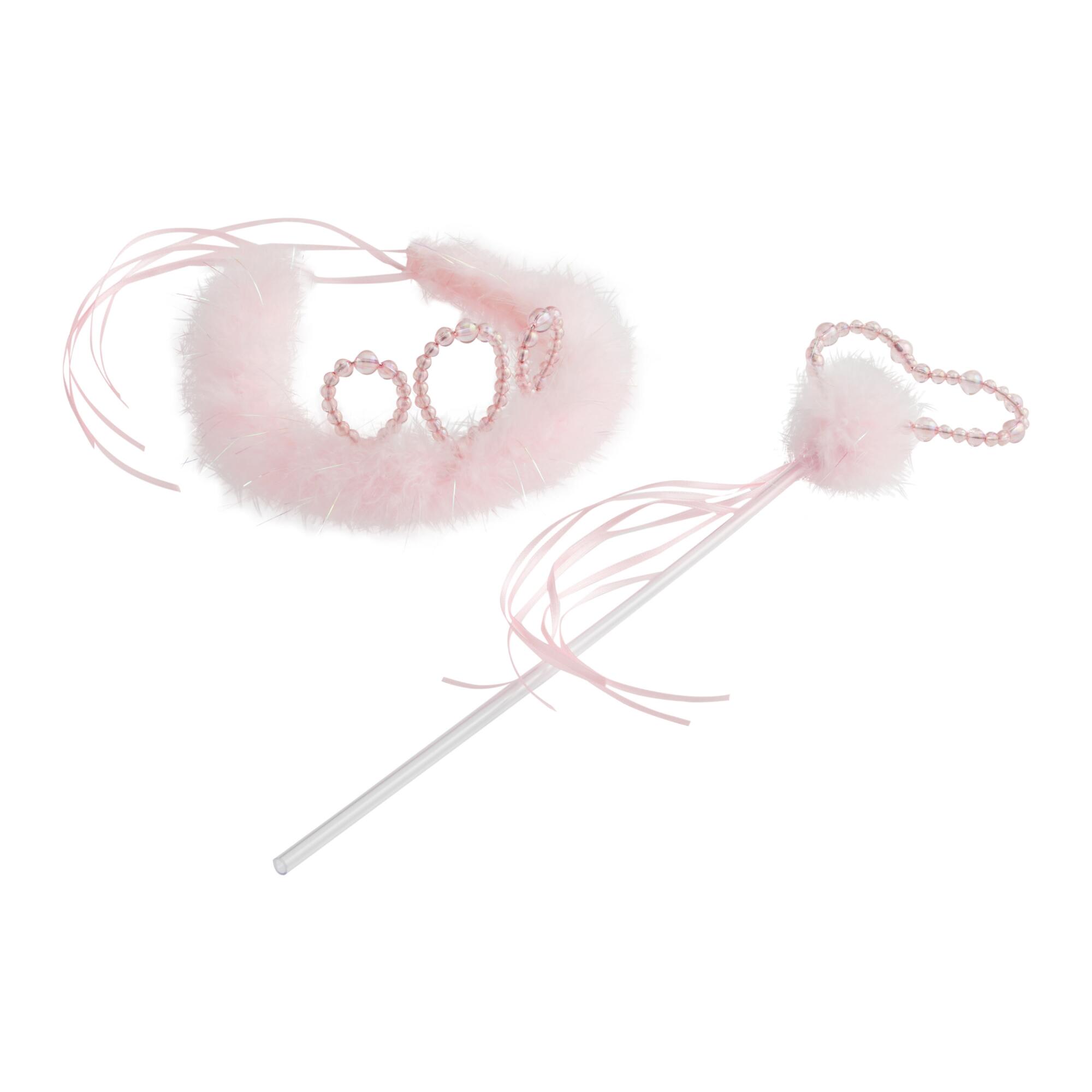 Little Adventures Pink Tiara And Wand Dress Up Accessories: White - Nylon by World Market