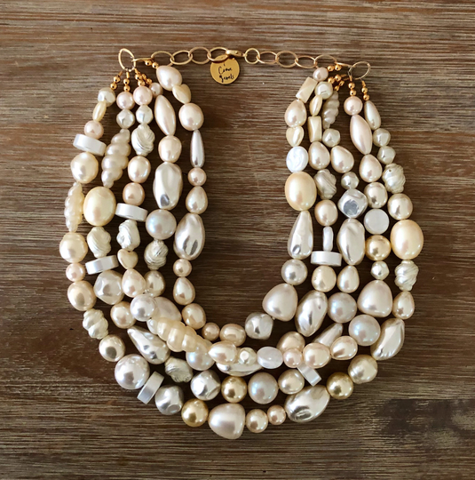 Pearl Necklace Statement Necklace Bridesmaid Jewelry Wedding Jewlery Multi