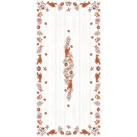 Laural Home Seafood Shack Tablecloth 70 x 144 Polyester in Orange | SESH70144TC