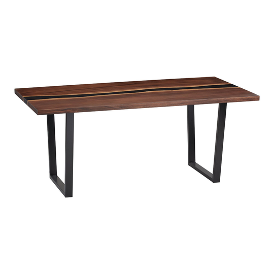 Mocha Live Edge Wood and Resin Cailen Dining Table: Brown by World Market