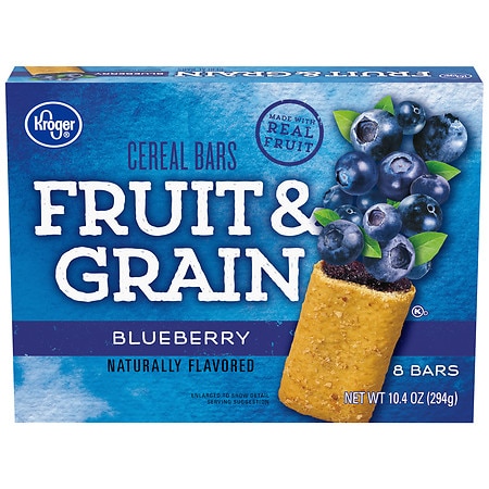 Kroger Fruit & Grain Blueberry Cereal Bars - 1.3 oz x 8 pack