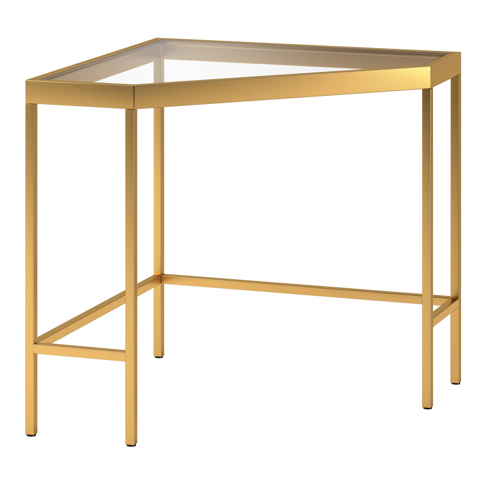 Metal and Glass Top Hayda Corner Desk: Metallic by World Market