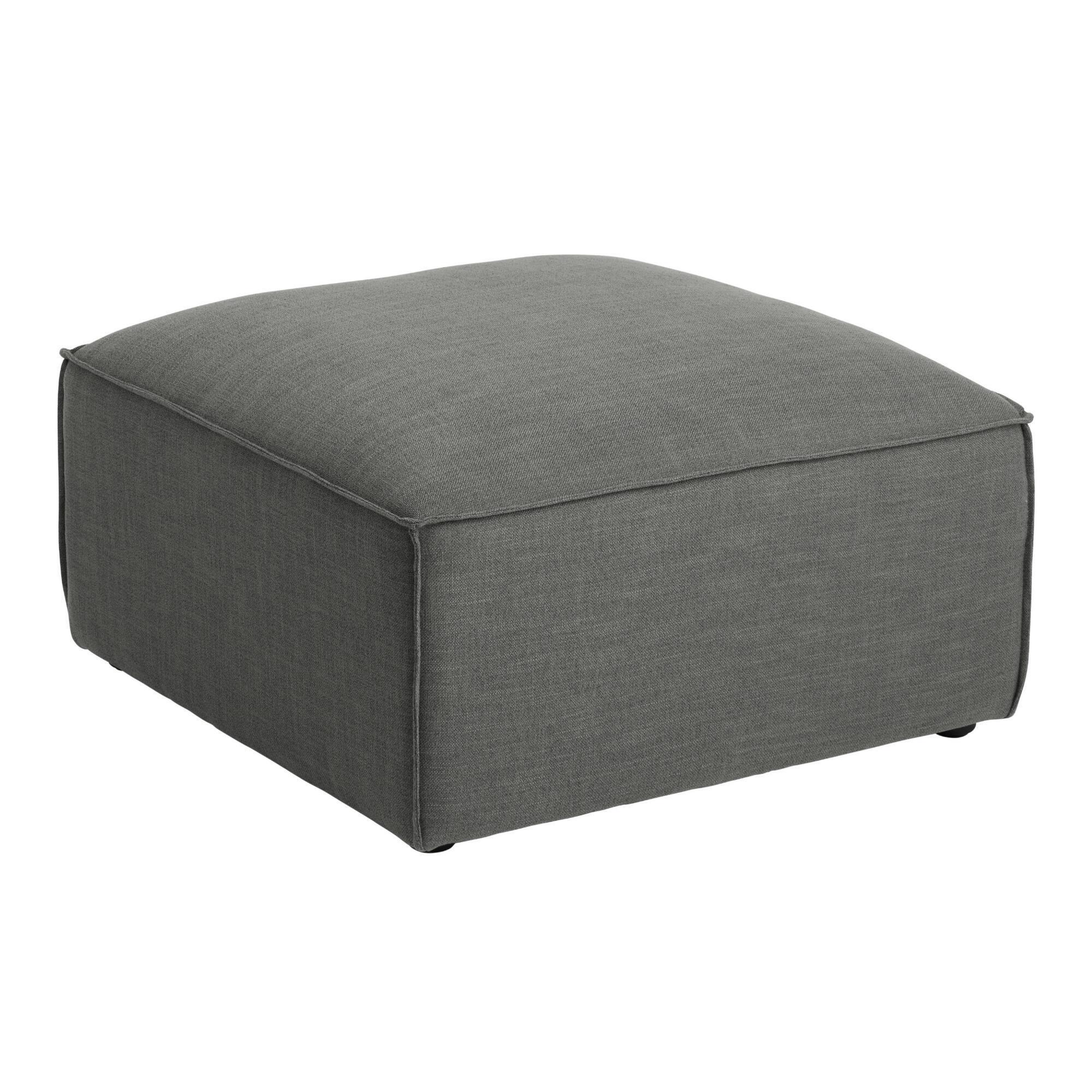 Gray Tyson Modular Sectional Ottoman - Polyester by World Market