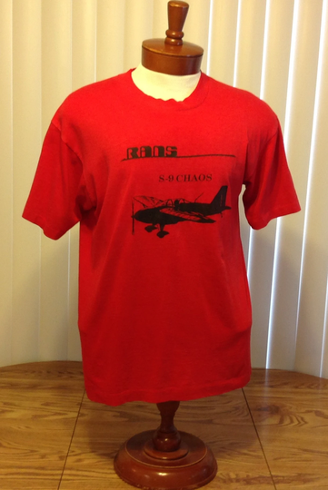 Vtg 89S Graphic Novelty T Shirt "Rams S-9 Chaos" Red Single Stitch Fol 50/50 Mens Large