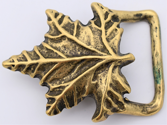 Solid Brass Maple Leaf 1970S Trinity Vintage Belt Buckle