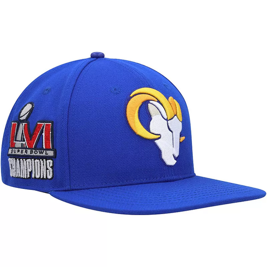 Men's Pro Standard Royal Los Angeles Rams Super Bowl LVI Champs Snapback Hat, Blue