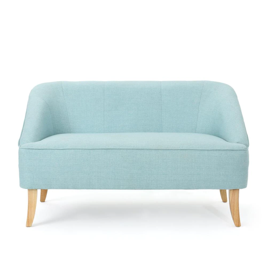 Best Selling Home Decor Justus Midcentury Light Blue Polyester/Blend Loveseat | 302029