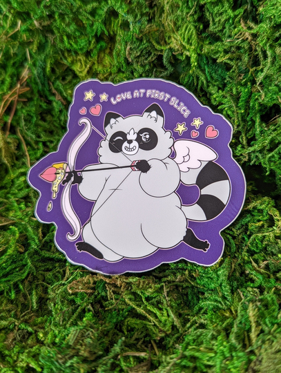 Chaps Love At First Slice Raccoon Sticker