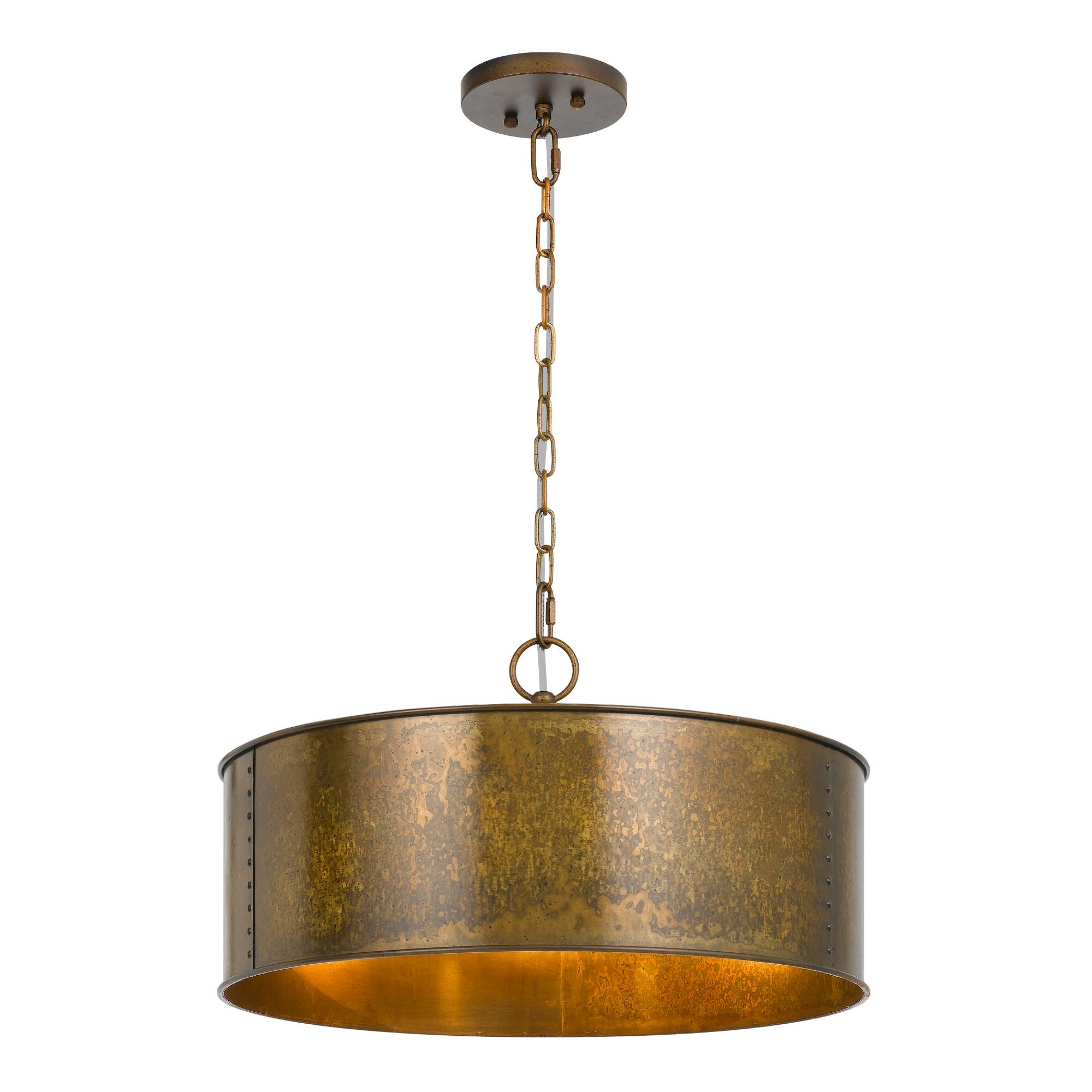 Distressed Bronze Patina 3 Light Winta Pendant Lamp: Gold by World Market