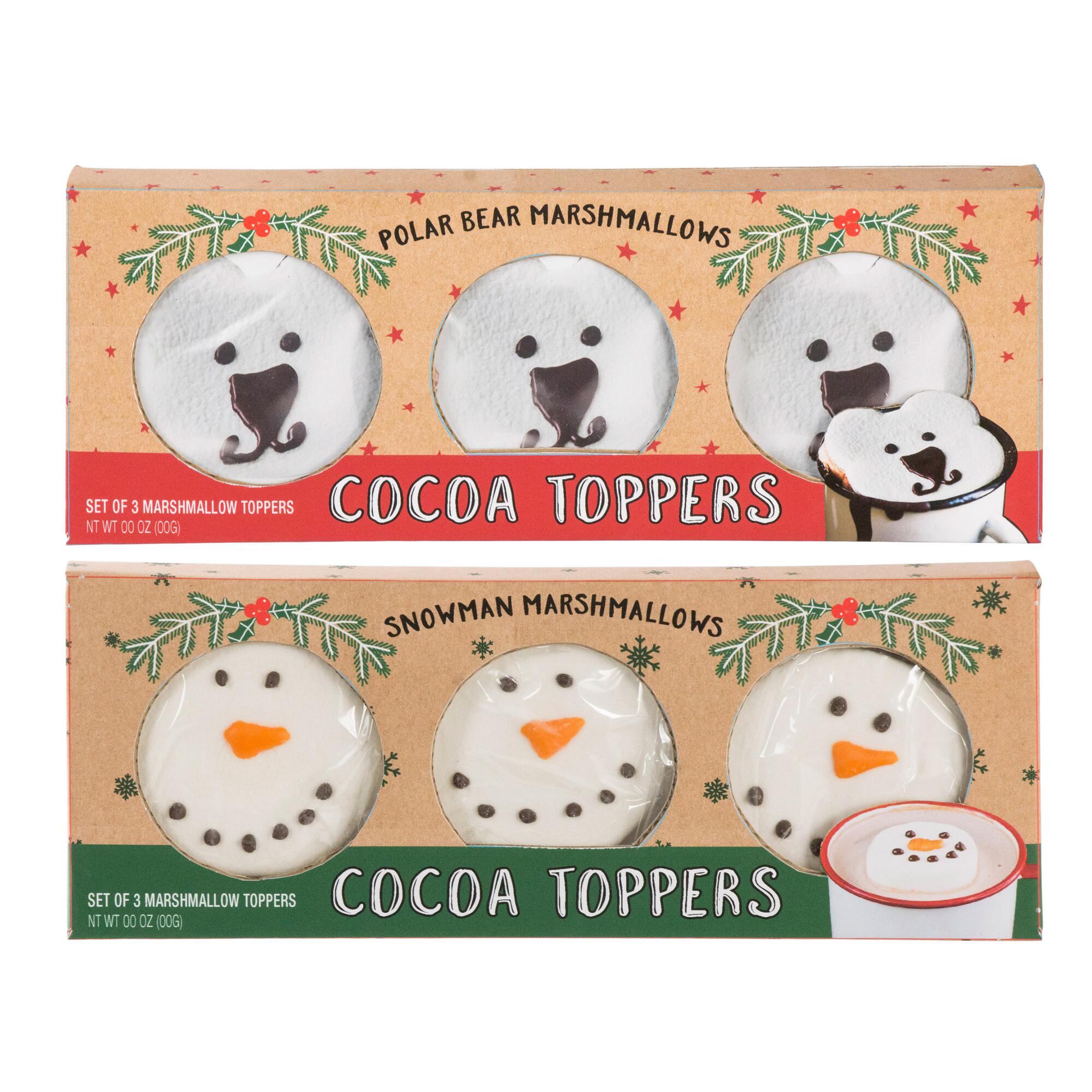 3 Pack Bear & Snowman Marshmallow Cocoa Toppers Set Of 2 by World Market