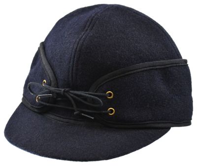 Crown Cap Wool Blend Railroad Cap - Navy - 7-3/8