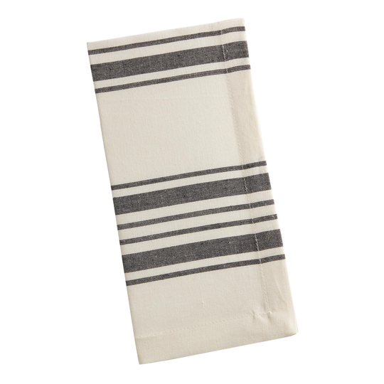 Black Villa Stripe Napkins Set of 4 - Cotton by World Market