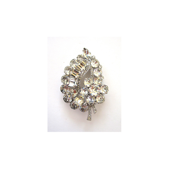 Eisenberg Rhinestone Leaf Brooch/Pin