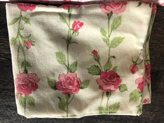Vintage Fabric Pillow Case. Roses. 31"x19"