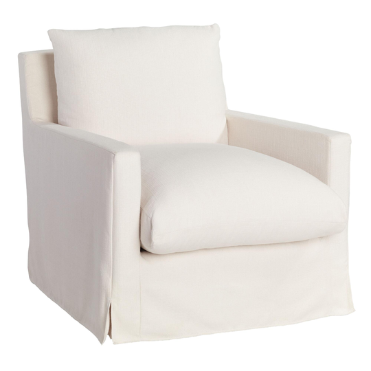 Feather Filled Brynn Swivel Chair: Blue - Polyester by World Market