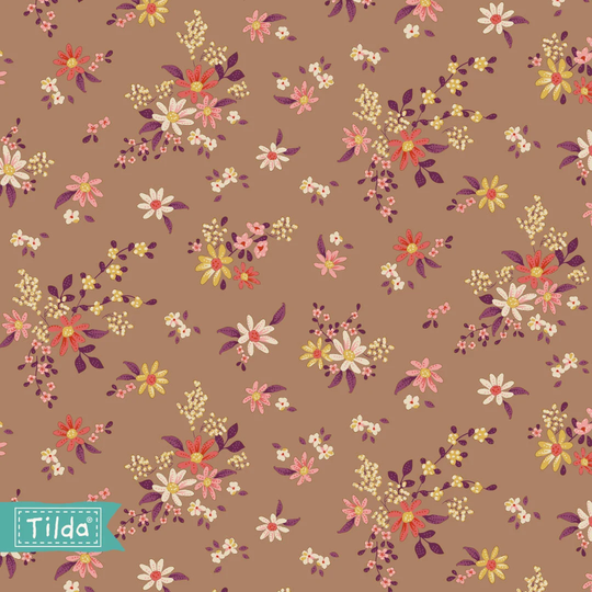 Tilda Chic Escape Daisyfield Blender Taupe Yardage By Norwegian Designer Tone Finnanger