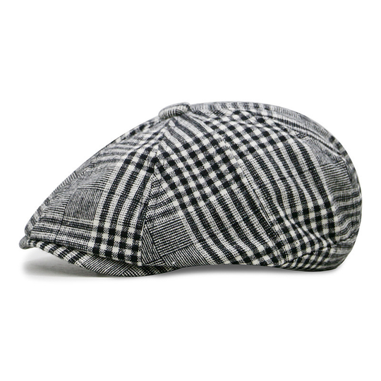 Mens Hat Classic Blend Wool Dome Striped Octagonal Hat Outdoor Daily Newsboy Hat Vintage For Casual Hat 2021 - black white, m