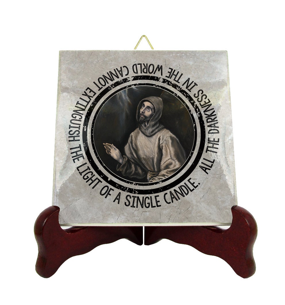 Catholic Saints Quotes - St Francis Of Assisi Ceramic Tile Religious Gifts Saint Catholic Quotes Print