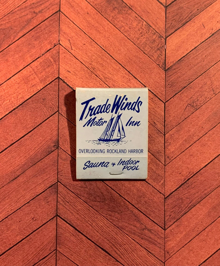 Vintage Matchbook, Trade Winds, Motor Inn, Red Jacket Restaurant, Rockland Maine, with 20 Match Sticks, Free Ship in Usa